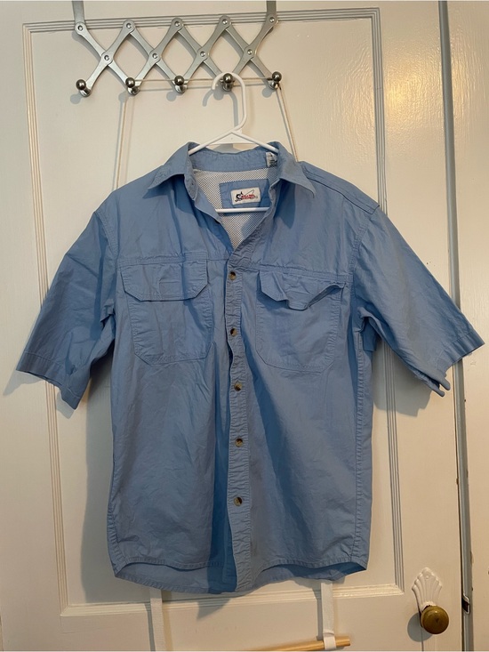 World Wide Sportsman Other - Bass Pro Shops Light Blue Short-Sleeve Button-Down Shirt